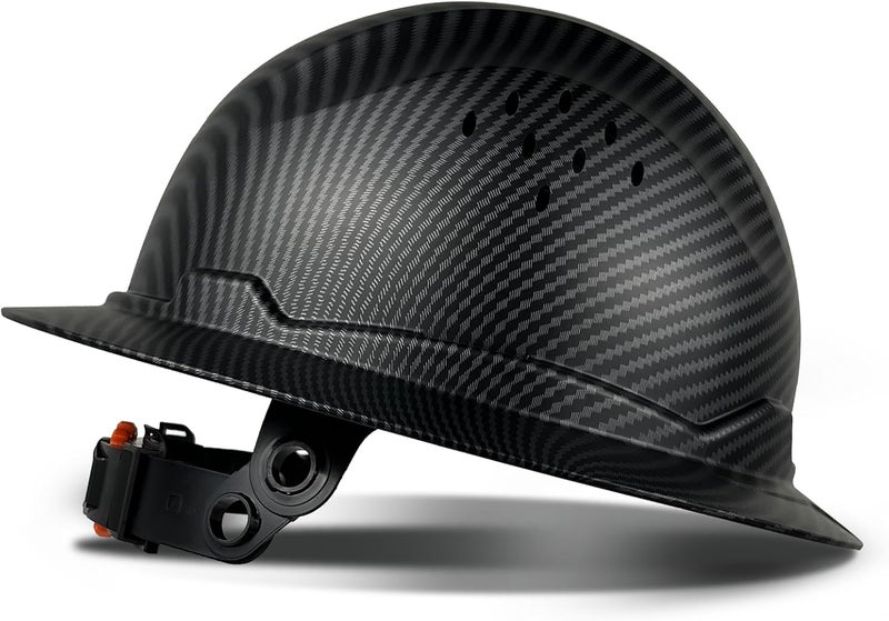 SAFEBUILDER SBD-G1C Construction Full Brim Safety Helmet HDPE Hard Hat Vented Hardhats Sunshade Carbon Fiber Pattern Industrial Work Certified ANSI/ISEA Z89.1 - Image 1